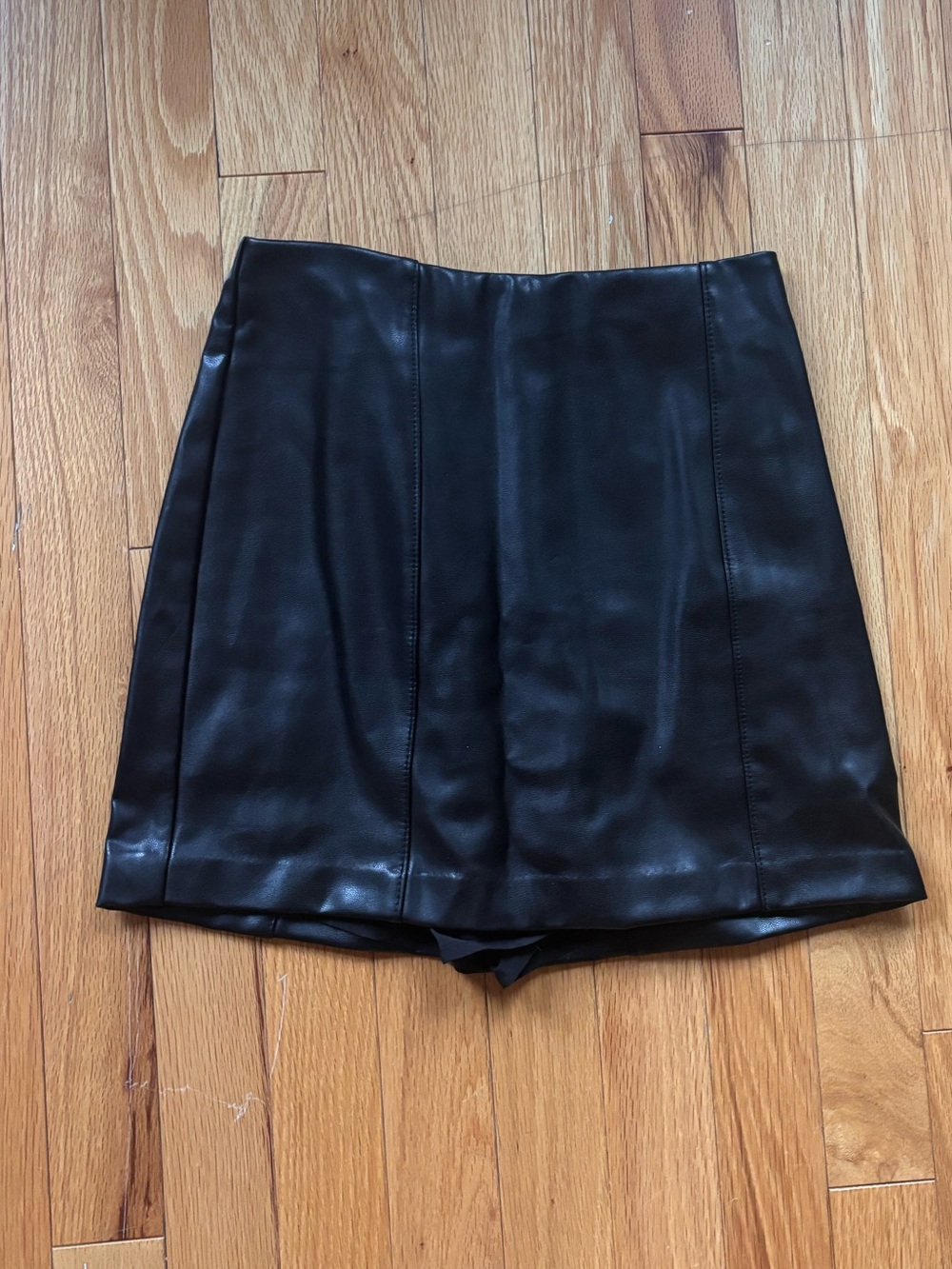 Abercrombie & Fitch Black Faux Leather Skort